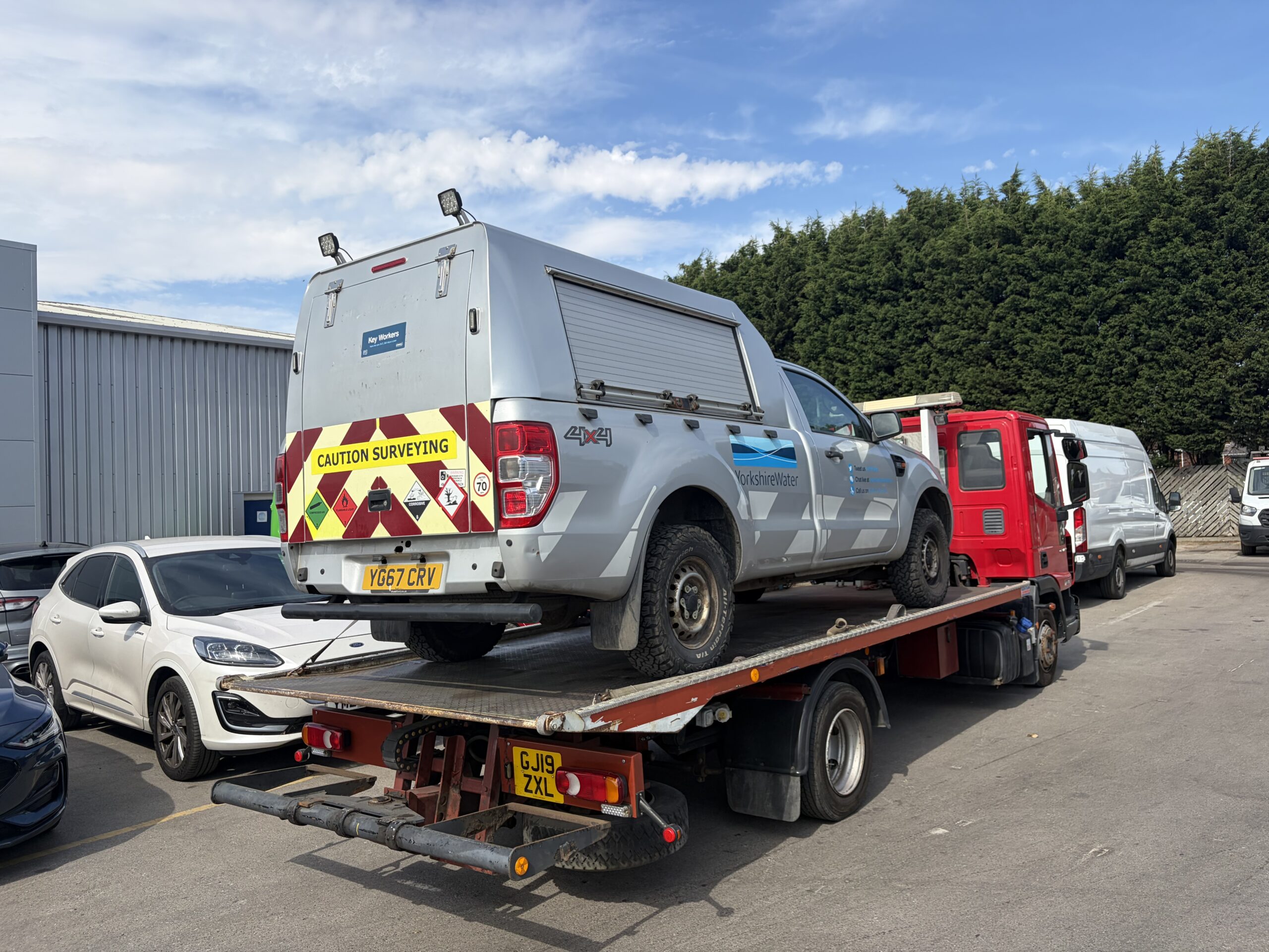 Yorkshire Water Ranger on the recovery bed